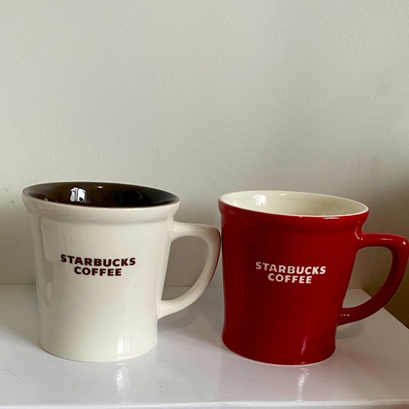 Pre owned Starbucks Coffee New Bone China Red and White Mug - Picture 1 of 5